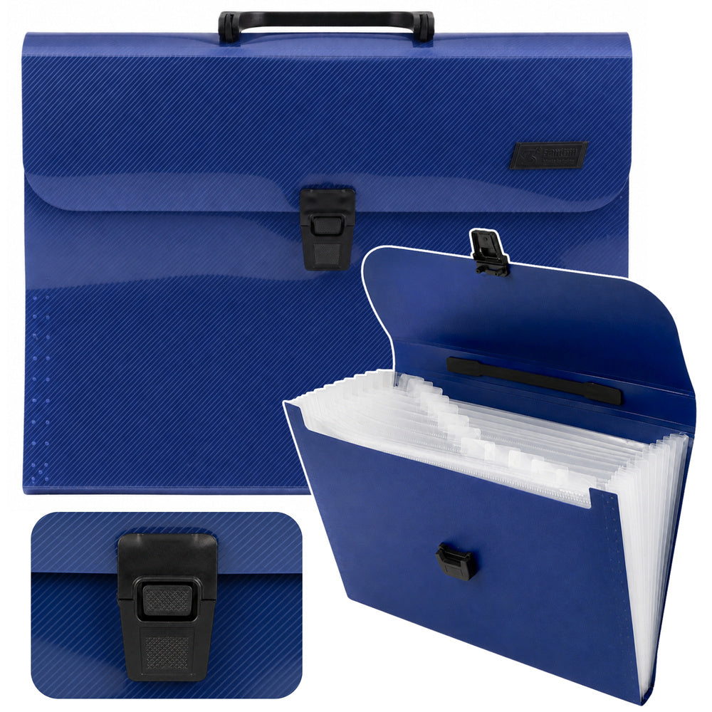 Folder Folder Document Organizer Holder 13 Compartments Blue A4