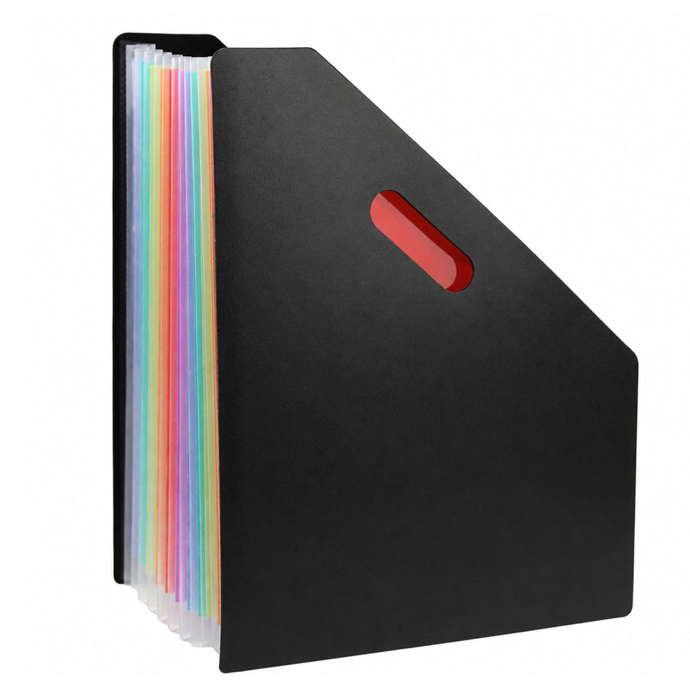 Folder Organizer for Office Documents, 13 Compartments, A4, Black