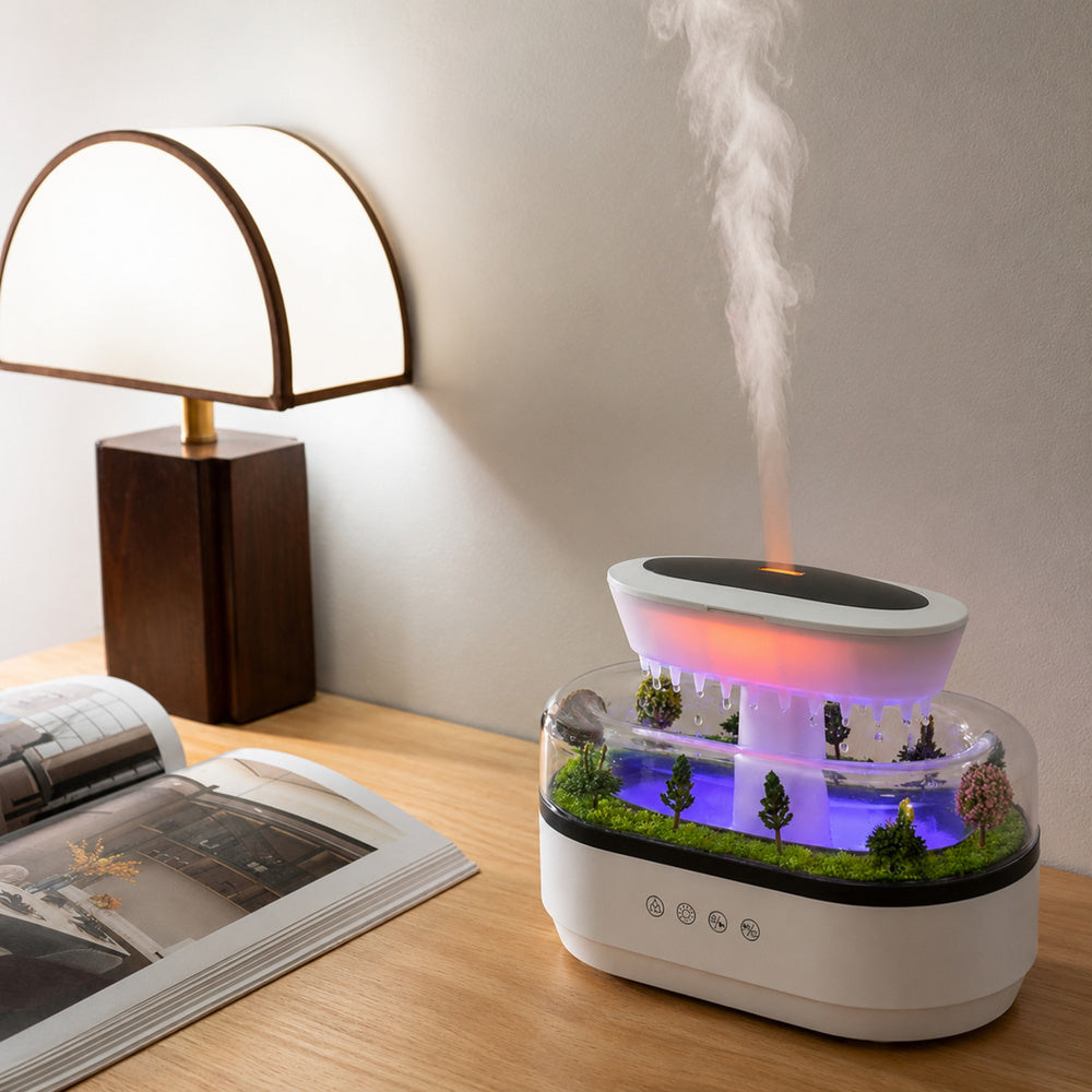 Air Humidifier Aroma Diffuser Rain Effect LED Light Power Supply