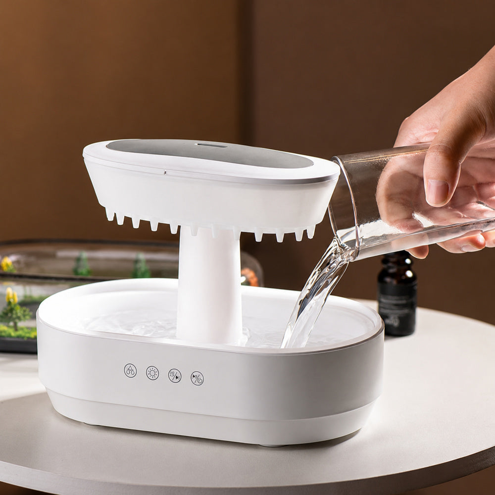 Air Humidifier Aroma Diffuser Rain Effect LED Light Power Supply