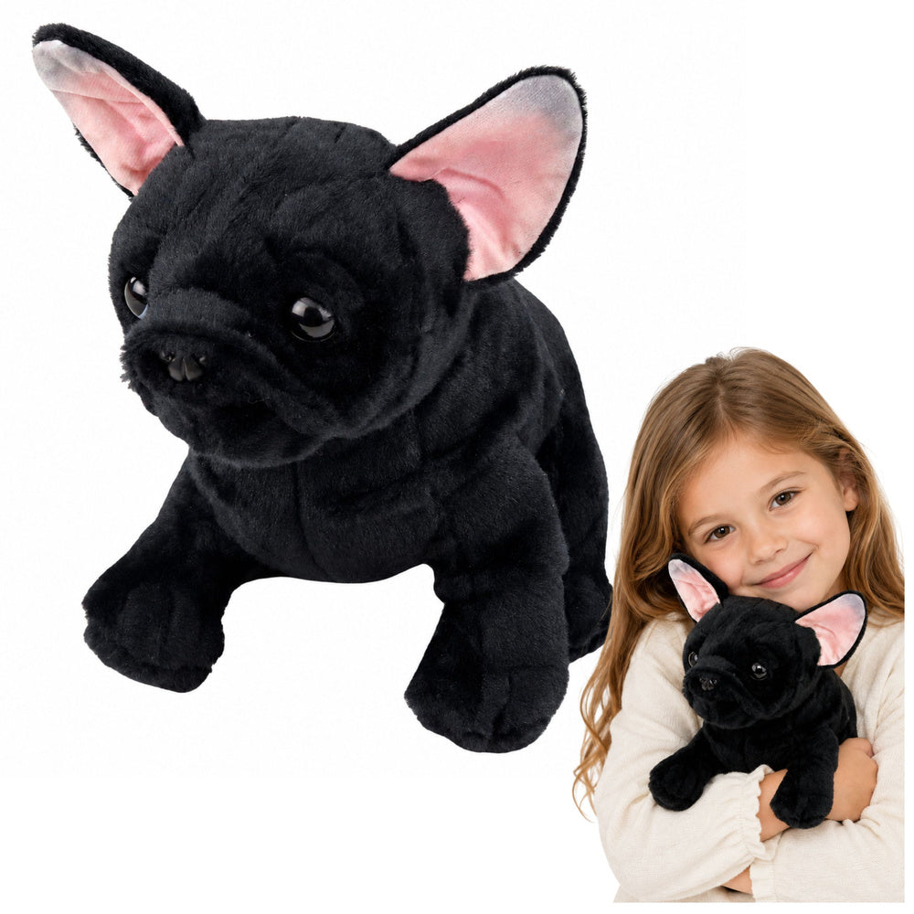 Plišana igračka Bulldog 22 cm - crni