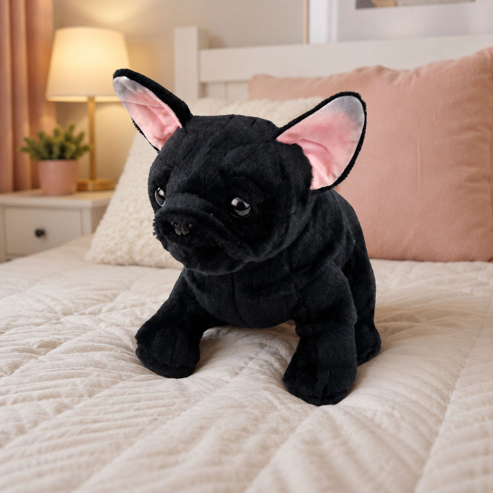 Plišana igračka Bulldog 22 cm - crni