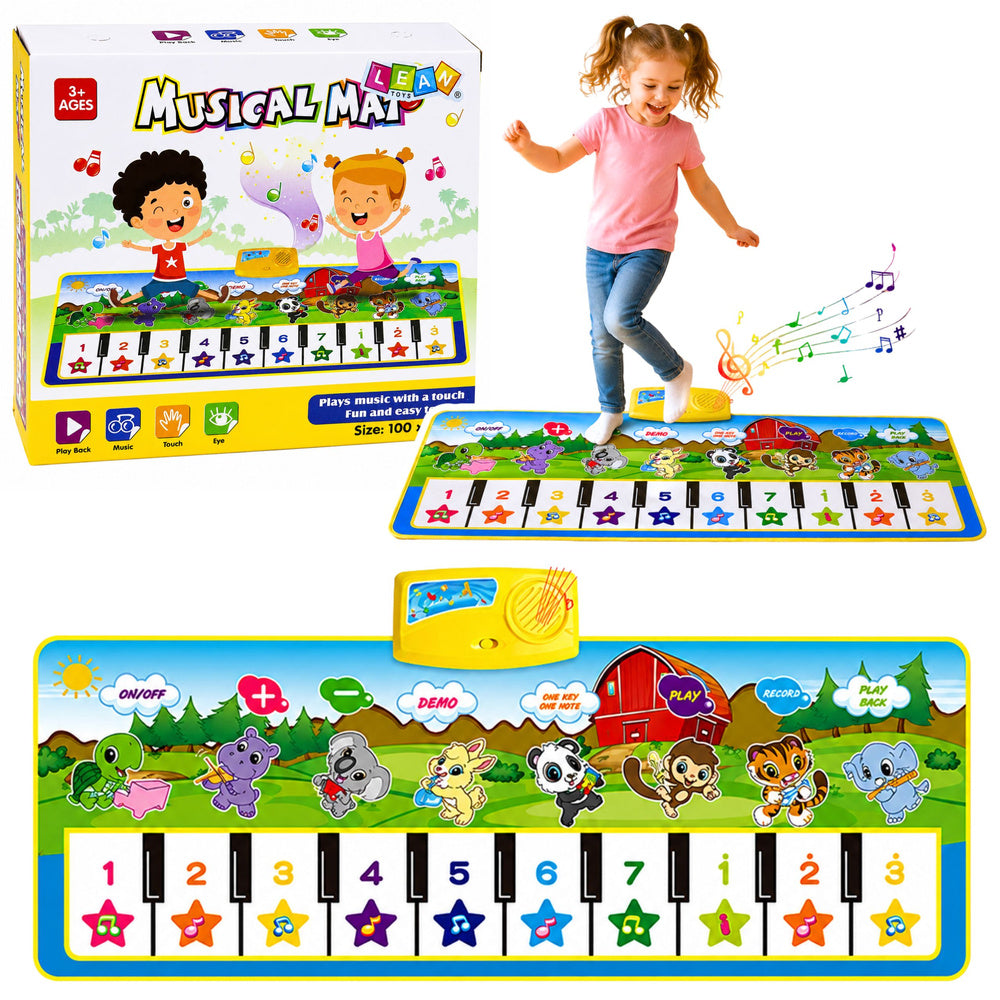Edukativna plesna podloga s klavirom 100x36 cm - životinje