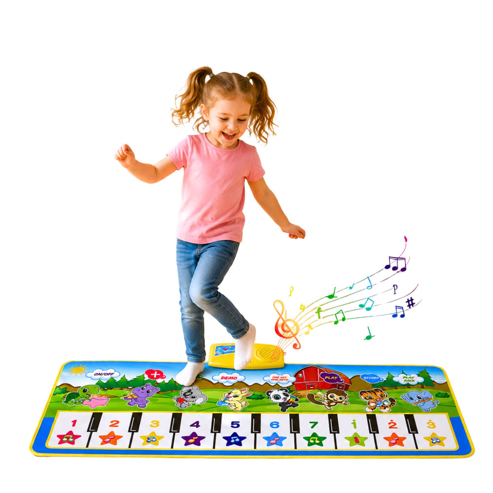Edukativna plesna podloga s klavirom 100x36 cm - životinje