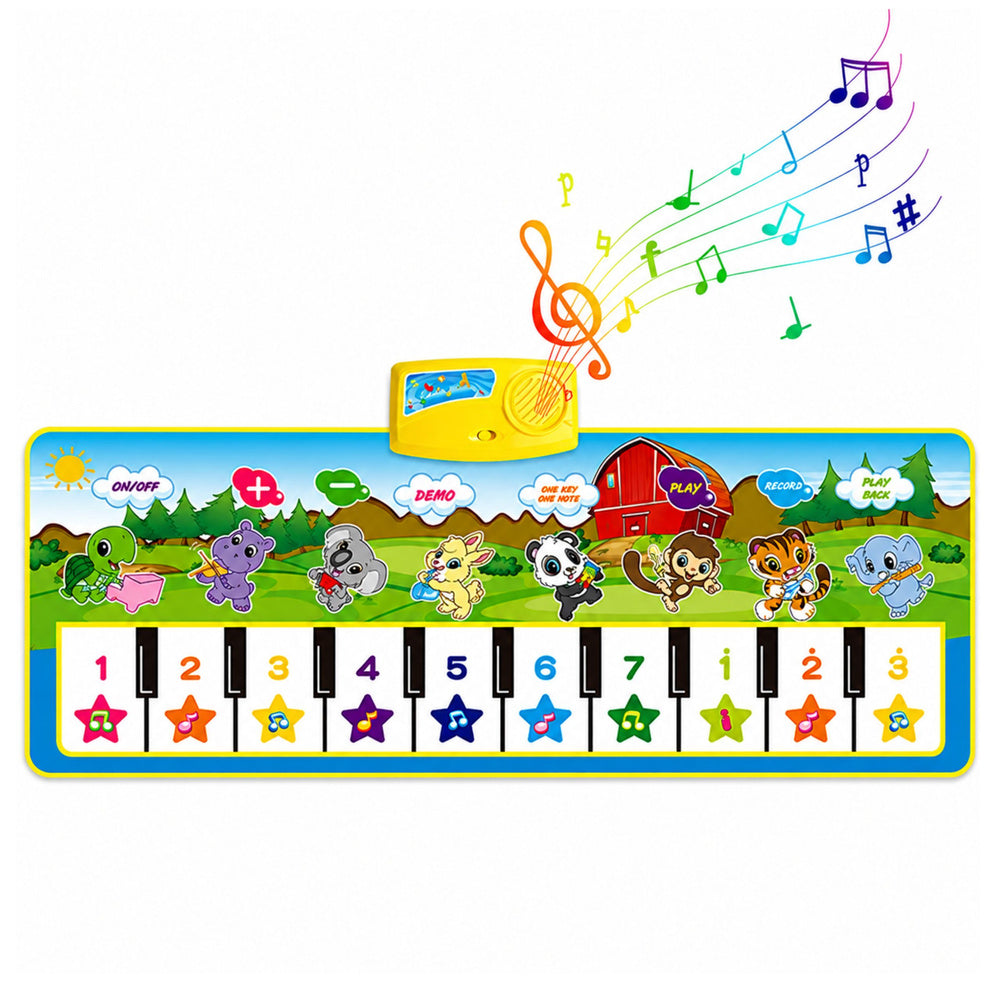 Edukativna plesna podloga s klavirom 100x36 cm - životinje