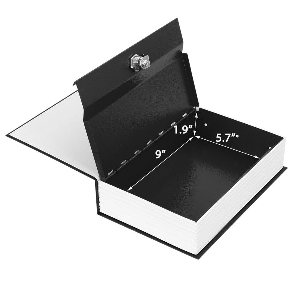 Book-shaped safe with key box, black, 24x15 cm