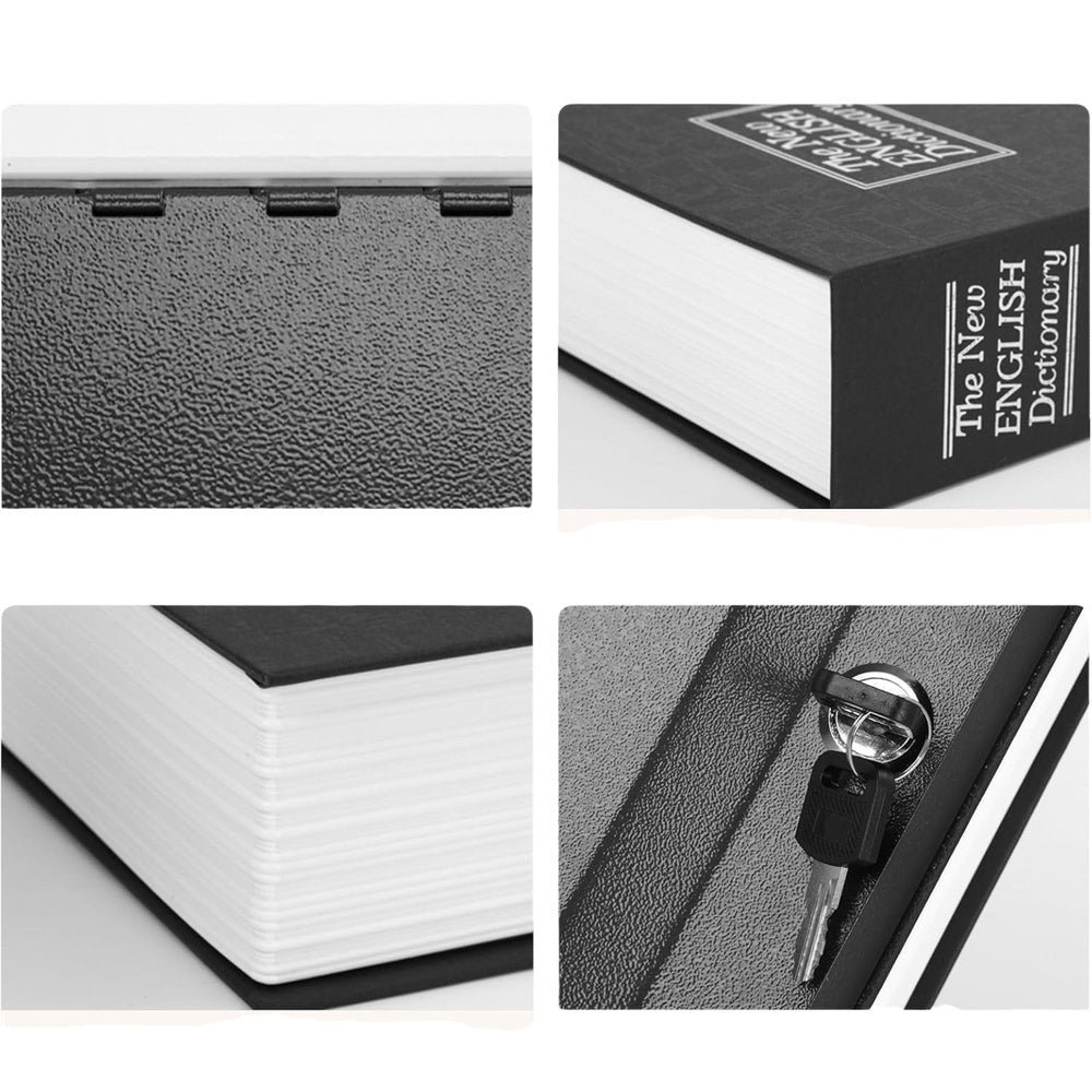Book-shaped safe with key box, black, 24x15 cm