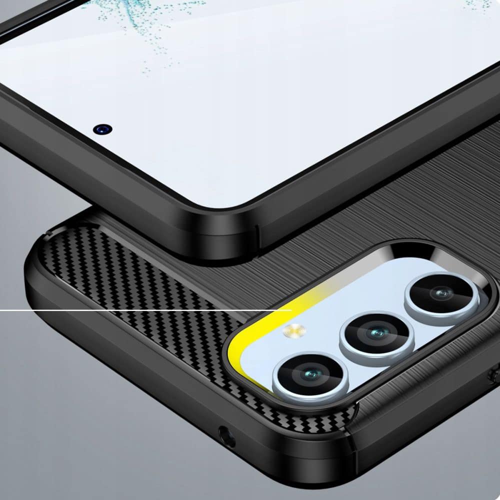 Techsuit Carbon Silicone maska za Samsung Galaxy A34 5G - crna