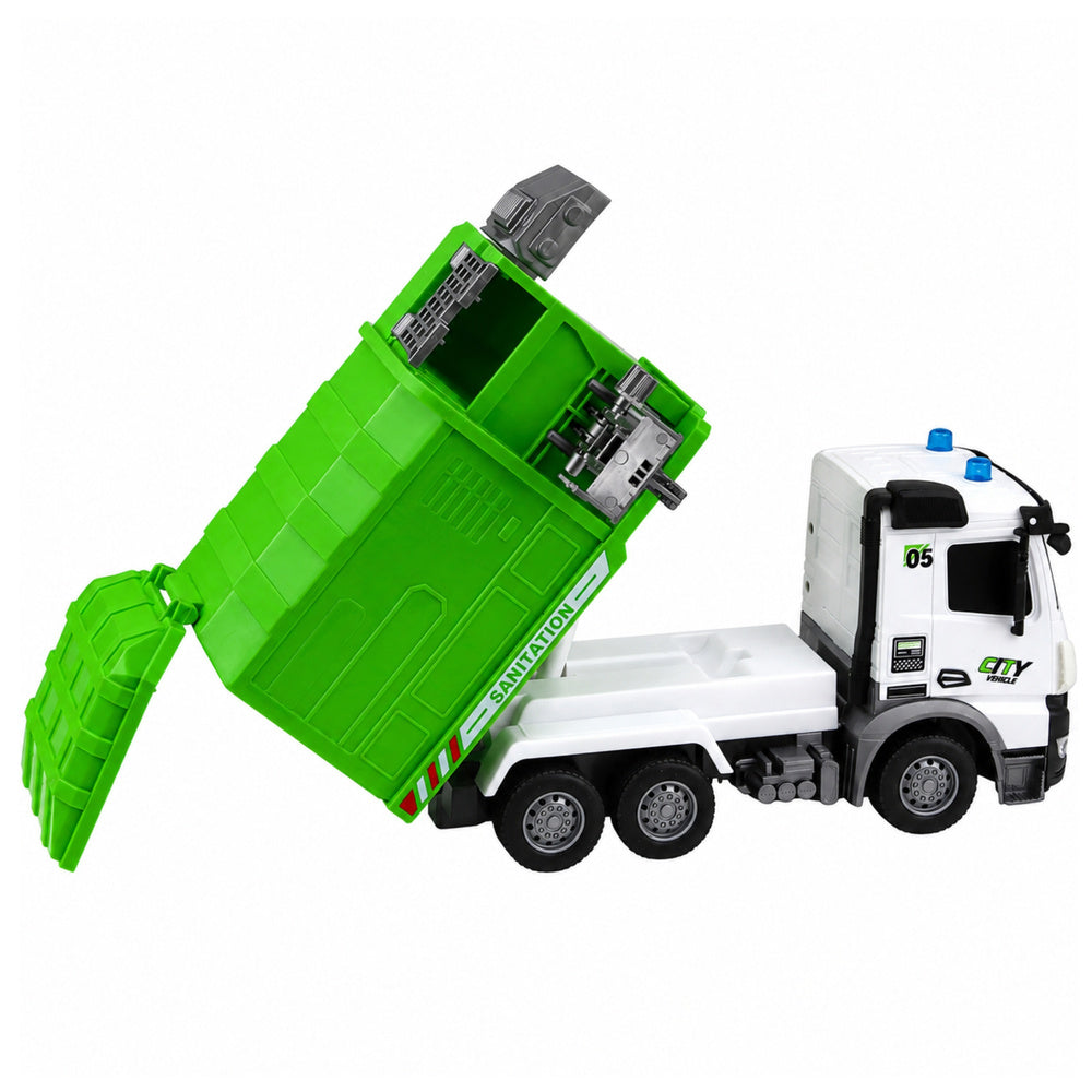 Municipal Vehicle Remote Controlled Garbage Truck RC Container Bin Lights 1:14