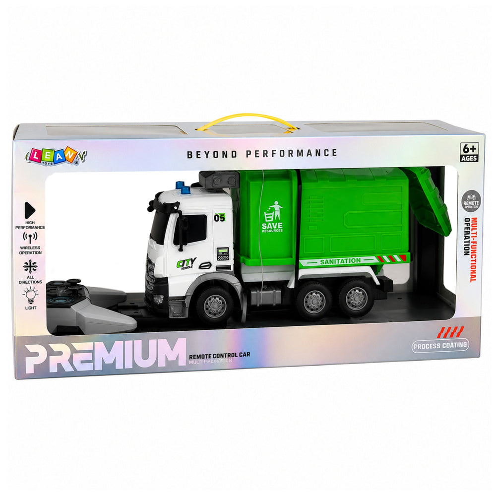 Municipal Vehicle Remote Controlled Garbage Truck RC Container Bin Lights 1:14