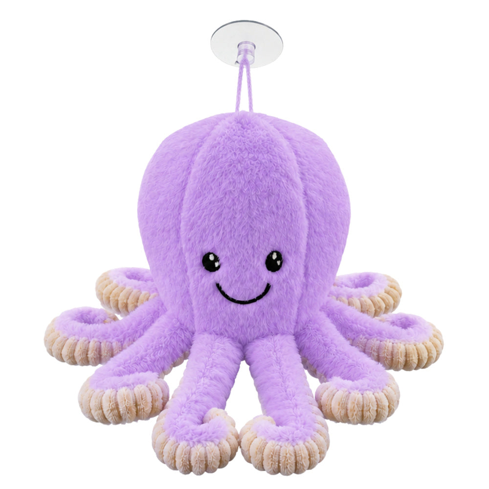 Plush Octopus Plush Toy with Suction Cup, Purple, 16 cm