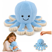 Plush Octopus Plush Toy Cuddly Toy with Elastic Tentacles Blue 30 cm