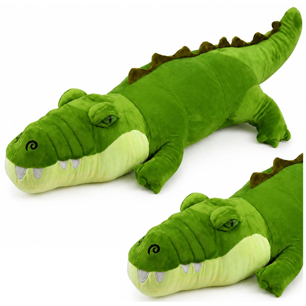 Plush Crocodile Mascot Cuddly Toy Realistic Green 70 cm