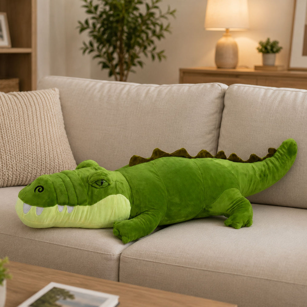 Plush Crocodile Mascot Cuddly Toy Realistic Green 70 cm