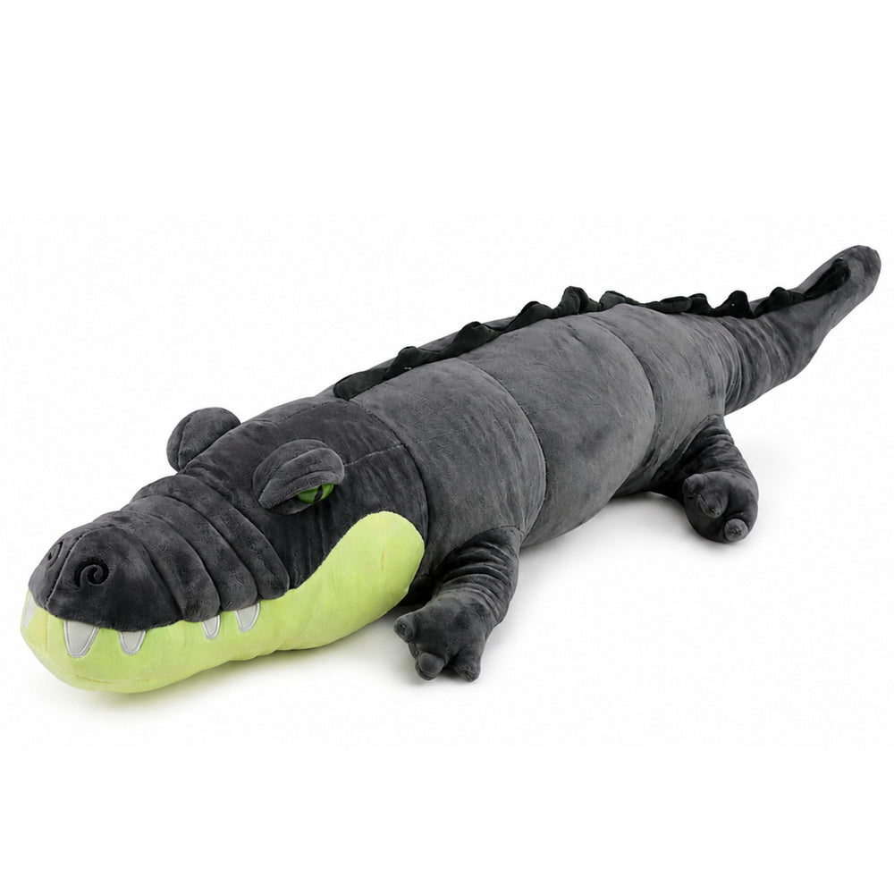 Plush Crocodile Mascot Cuddly Toy Realistic Gray 90 cm