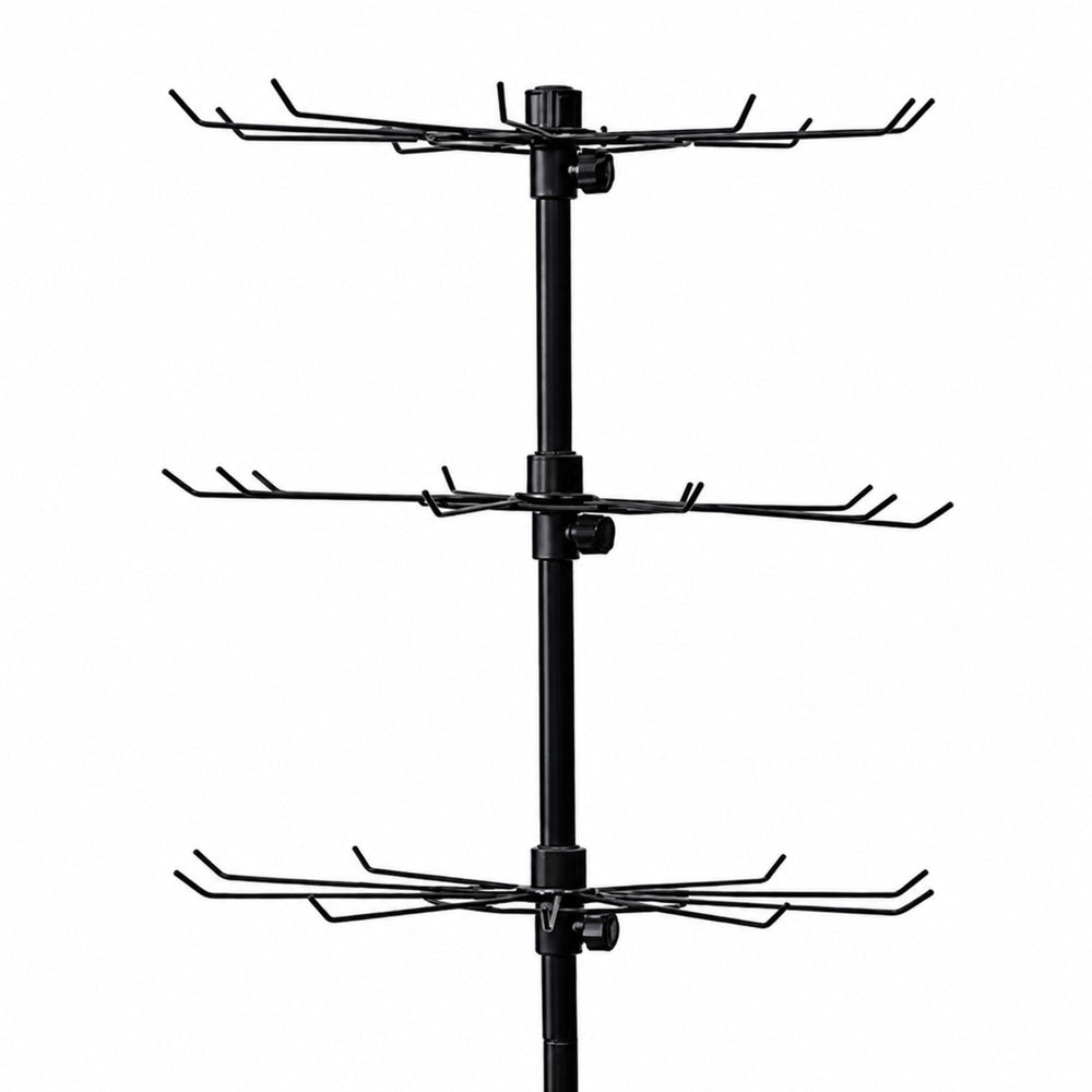 Rotating Display Shelf Hanger 6-Tier On Wheels Black 40x150cm