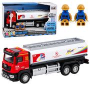 Tank Truck Metal Drive Lights Sounds Red and White 1:40