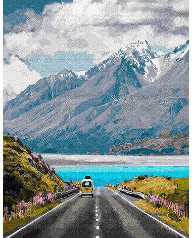 Painting by numbers 40x50 Travel to the mountains