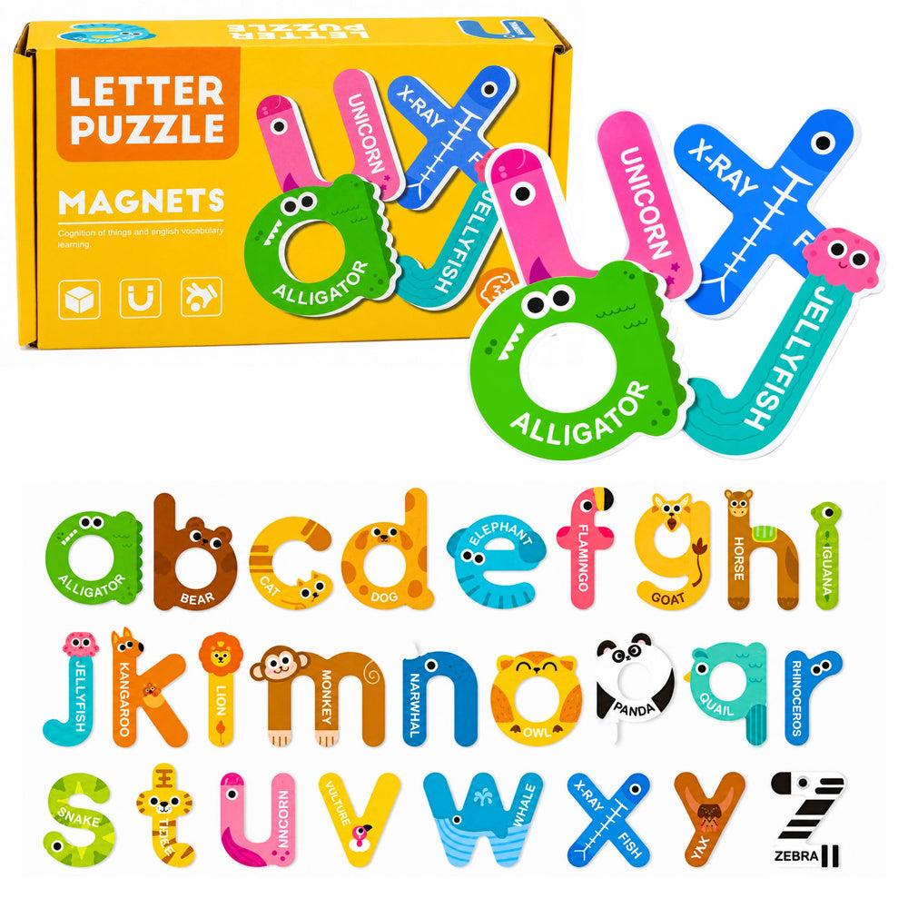 Magnetic Puzzle Letters Educational Fridge Magnets Boards 26 pcs.