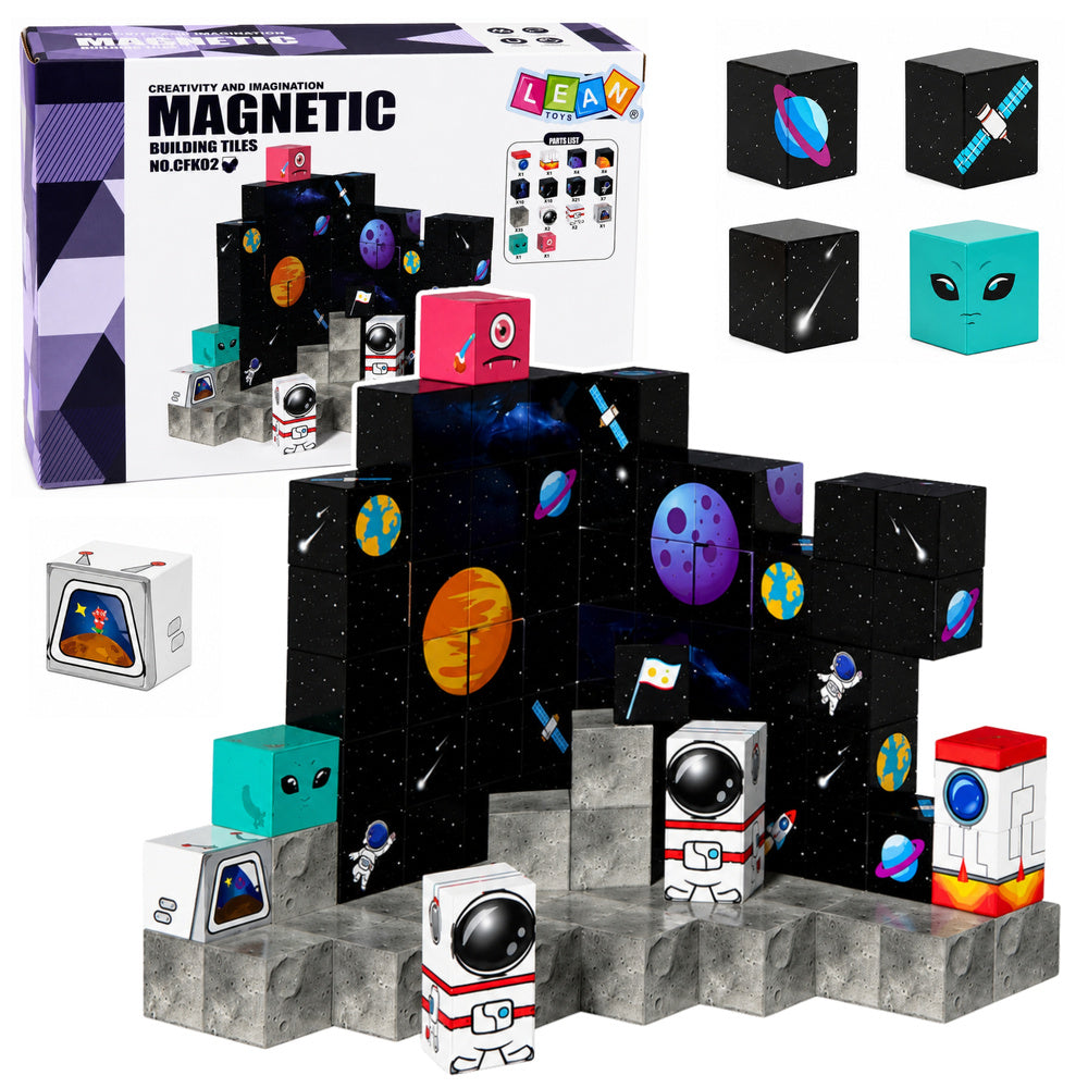 Set of Magnetic Blocks Cubes Cubes Pixels 3D Space 100 pcs.