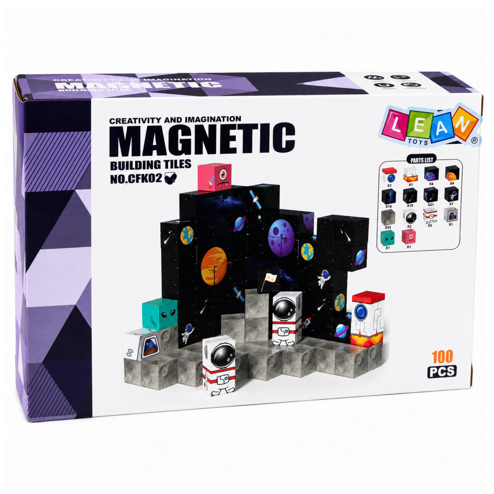 Set of Magnetic Blocks Cubes Cubes Pixels 3D Space 100 pcs.