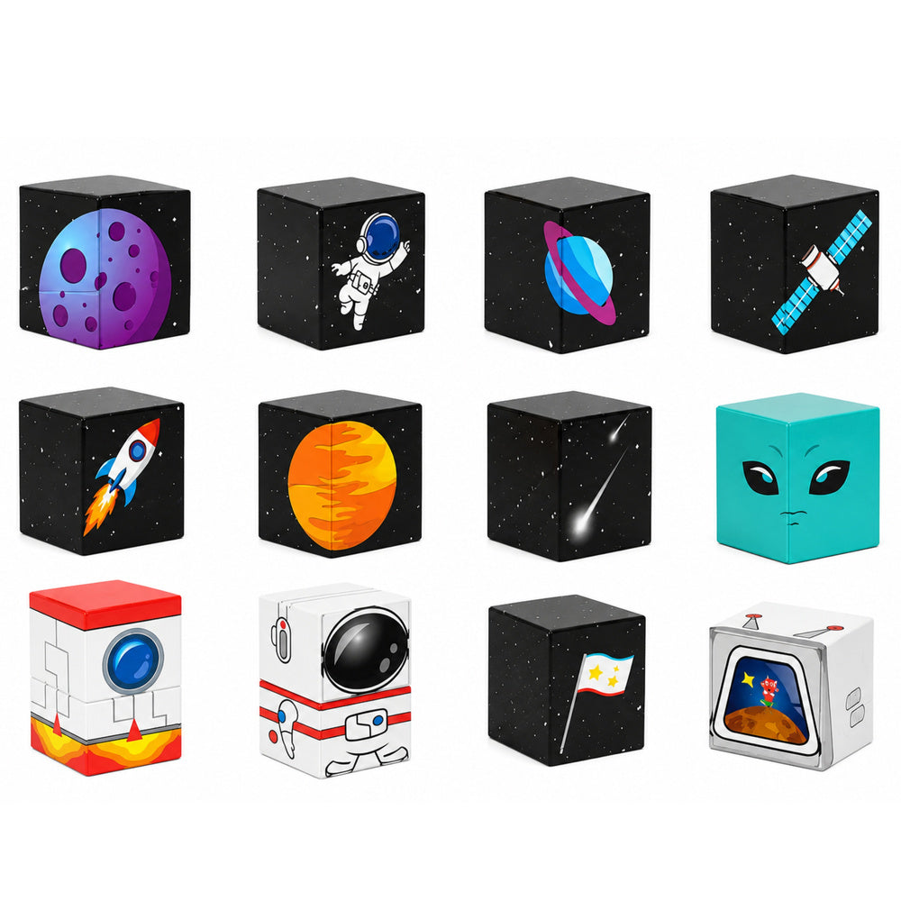 Set of Magnetic Blocks Cubes Cubes Pixels 3D Space 50 pcs.