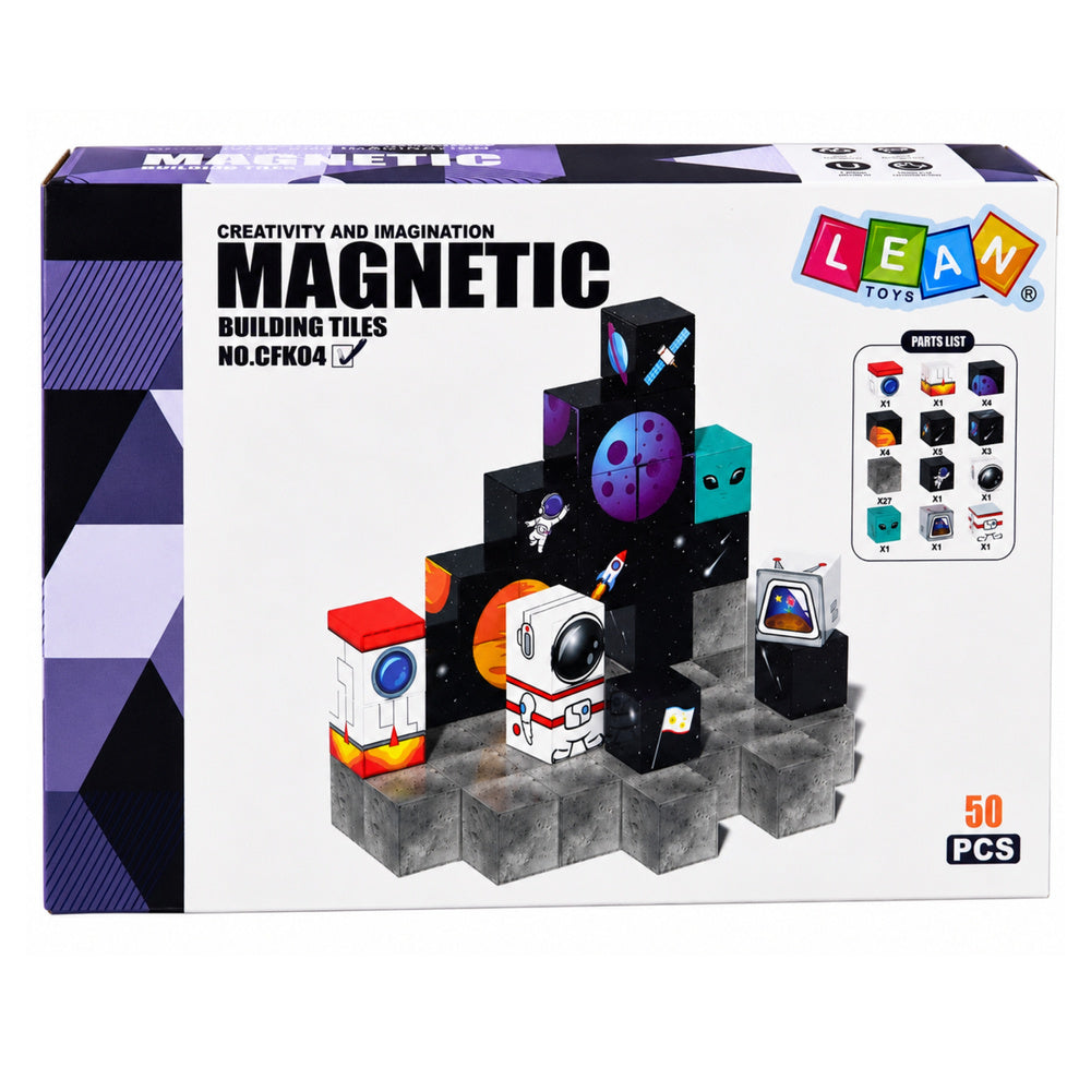 Set of Magnetic Blocks Cubes Cubes Pixels 3D Space 50 pcs.