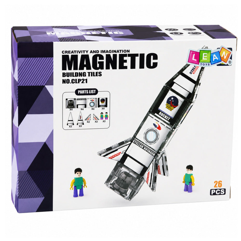 Magnetic Construction Blocks Space Rocket Figures 26 pcs.
