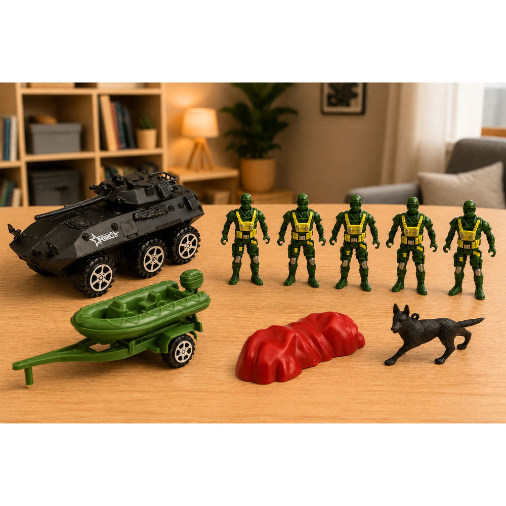 Military Set Soldiers Armored Personnel Carrier 14 pcs.