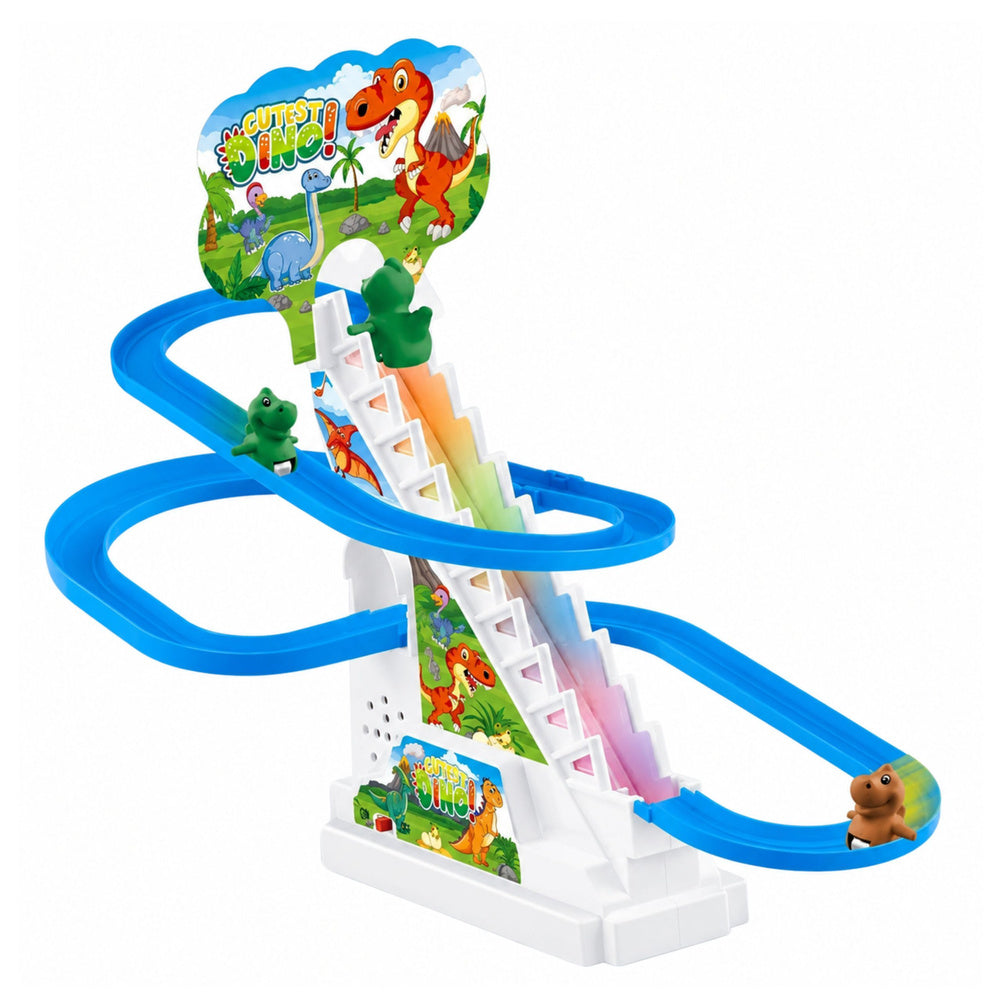 Track Dinosaur Slide Moving Stairs Figures Lights Sounds