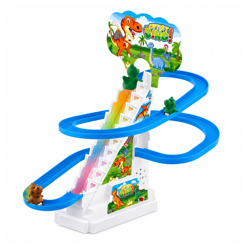 Track Dinosaur Slide Moving Stairs Figures Lights Sounds