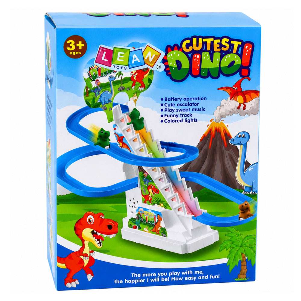 Track Dinosaur Slide Moving Stairs Figures Lights Sounds