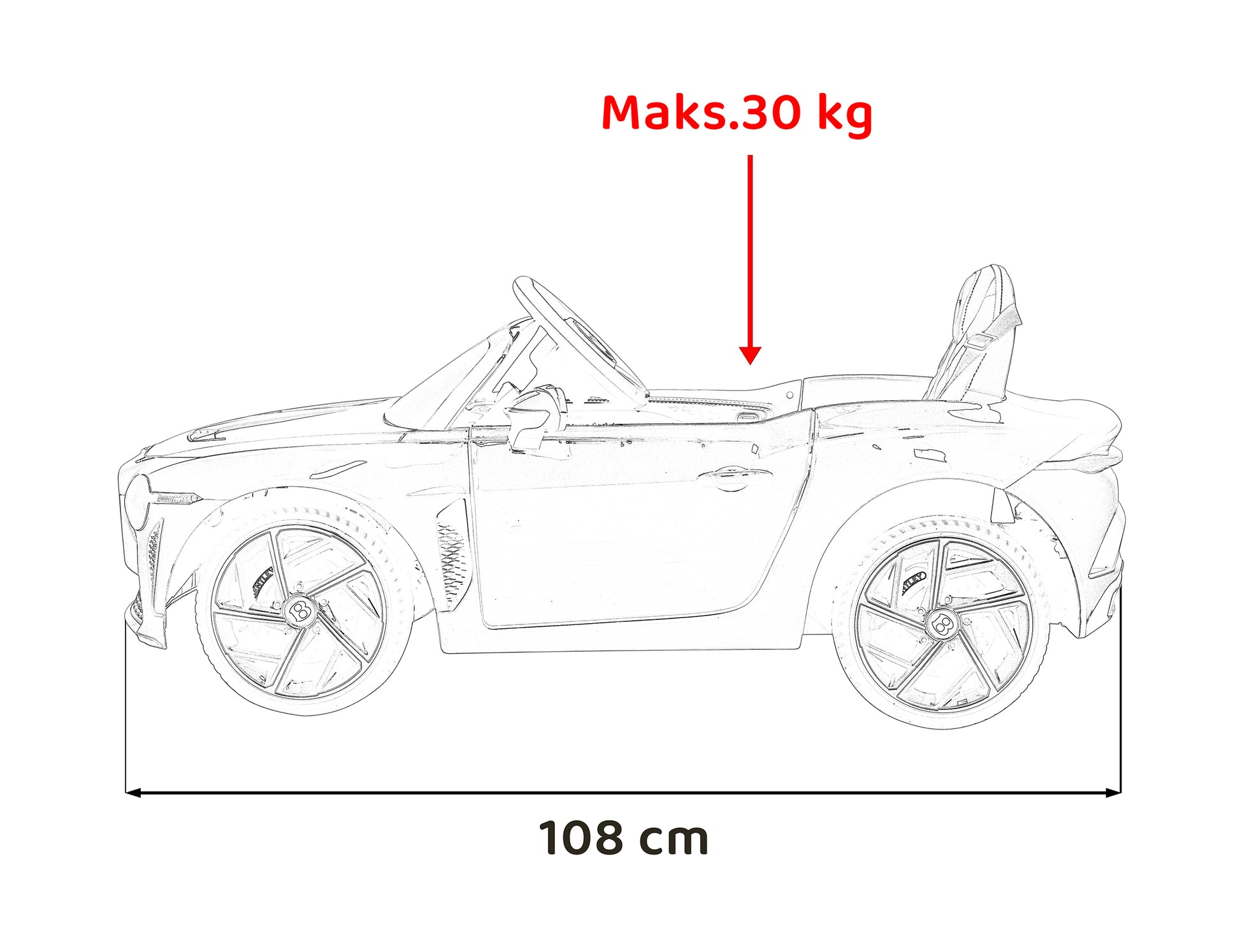Licencirani auto na akumulator Bentley Bacalar - crni