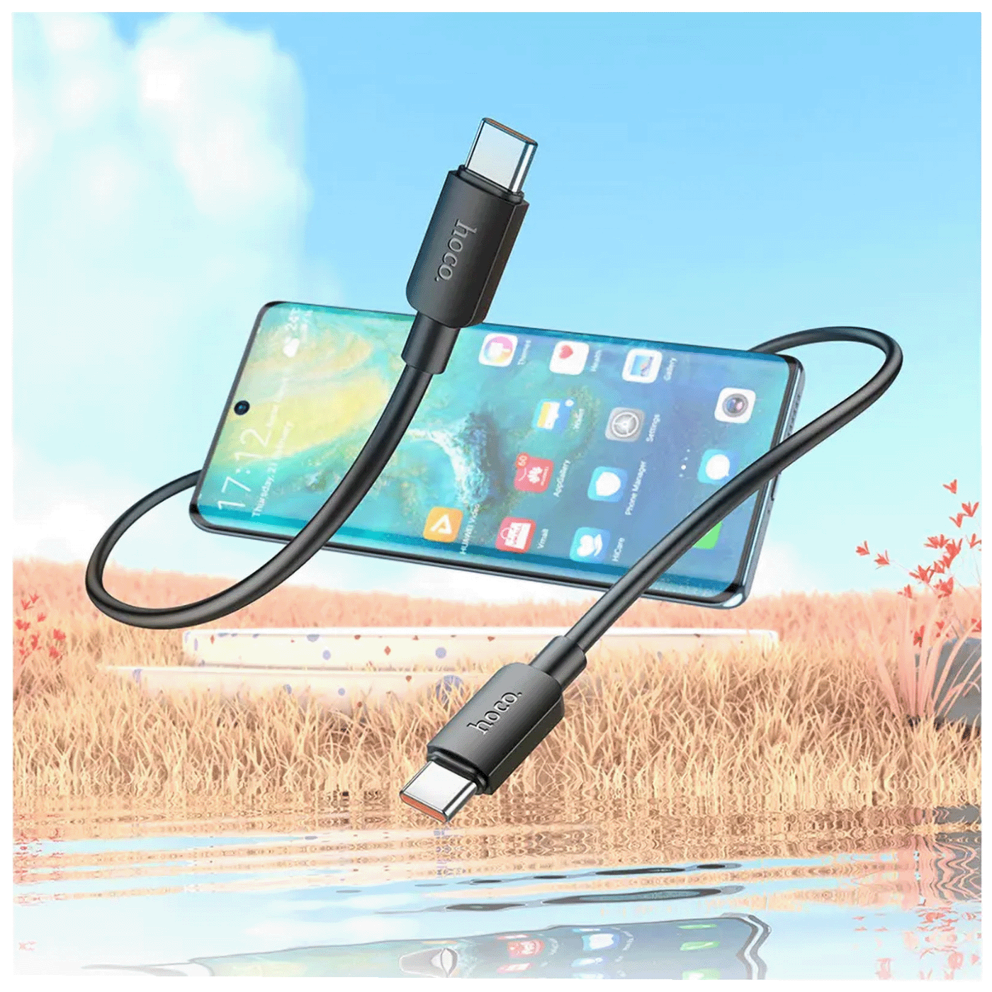hoco. USB kabl za smartphone, type C, 60W, crna - X96 Hyper, 60W, Black