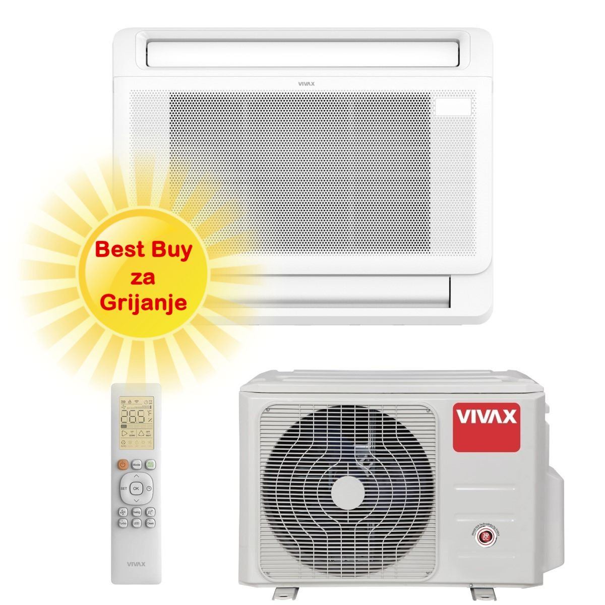 Vivax klima uređaj 3,52kW ACP-12CT35AERI+ - CT AERI design, za prostor do 30m2, A++ energetska klasa