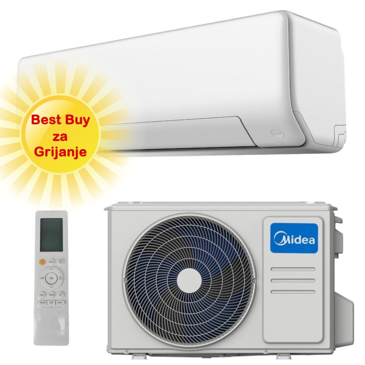 MIDEA KLIMA UREĐAJ 7kW MSEPDU-24HRN8-QRD0GW/MOX430-24HFN8-QRD0GW All Easy Pro, za prostor do 70m2, A+++ energetska klasa