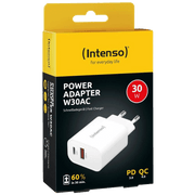 (Intenso) Punjač kučni, brzi, 1 x USB-A, 1 x UCB-C, 3A, 30W - Power Adapter W30AC