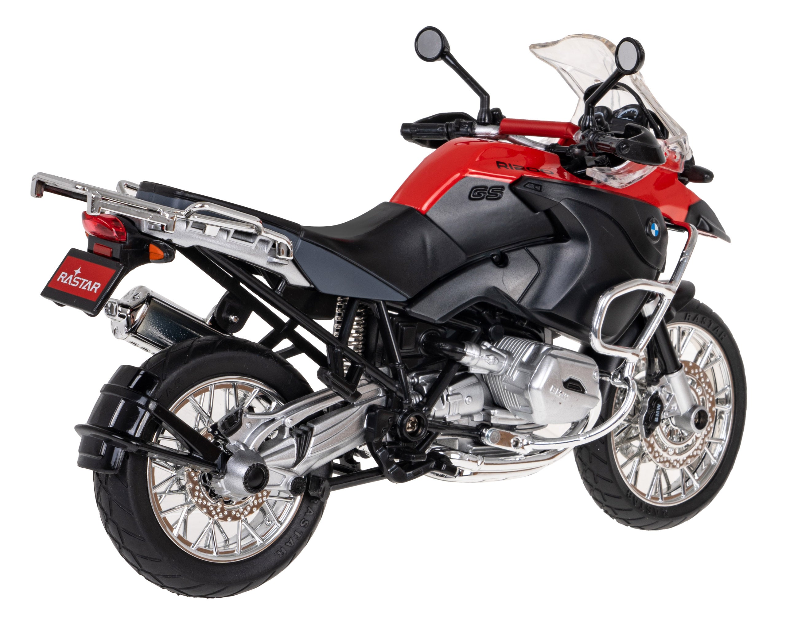 Licencirani metalni motor za igru BMW R1200GS 1:9 RASTAR - crveni