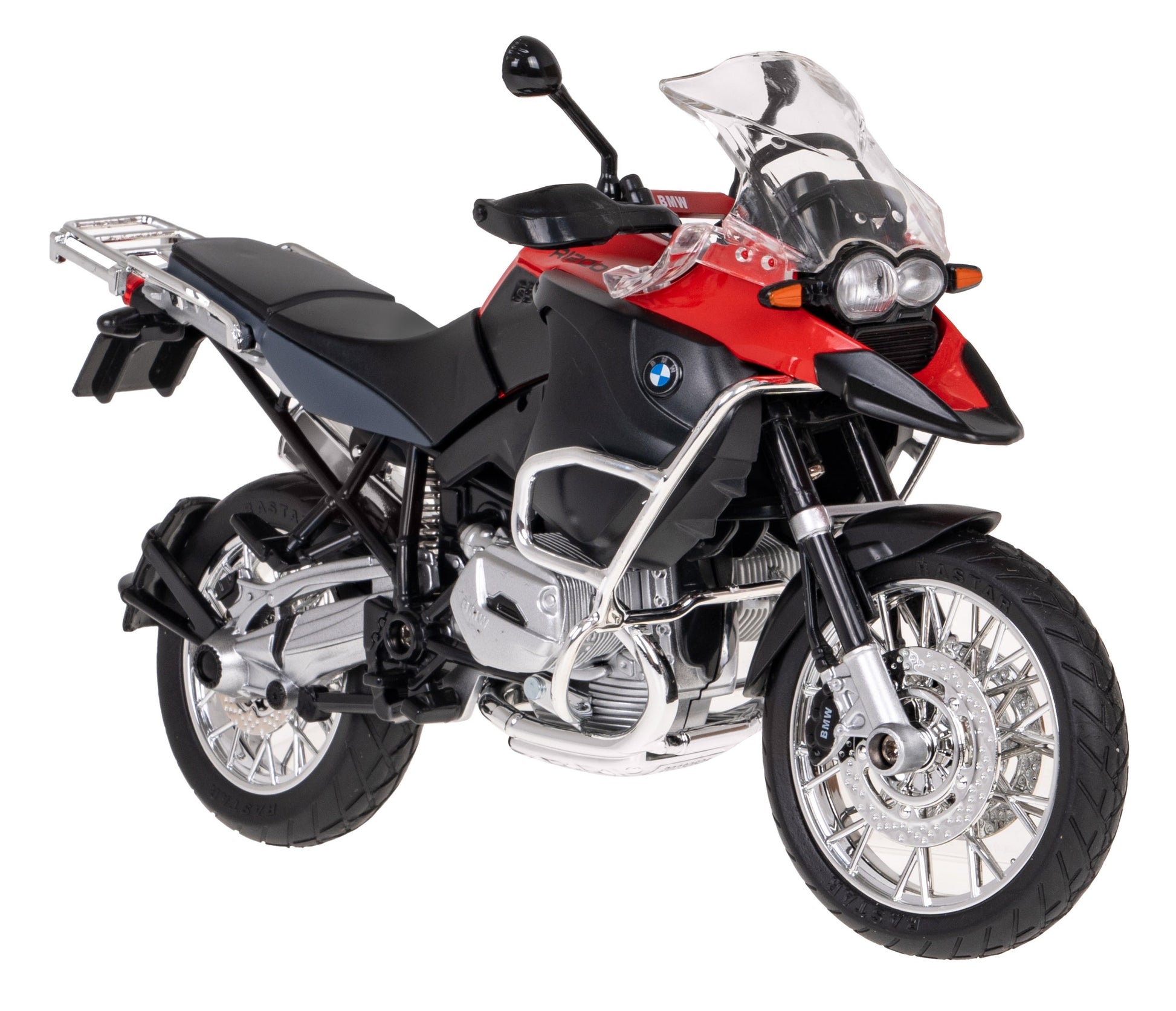 Licencirani metalni motor za igru BMW R1200GS 1:9 RASTAR - crveni