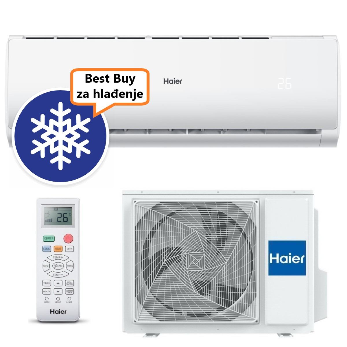 HAIER KLIMA UREĐAJ 5,0kW AS50TDMHRA-C/1U50MEMFRA-C - Tide Plus, za prostor do 50m2, A++ energetska klasa