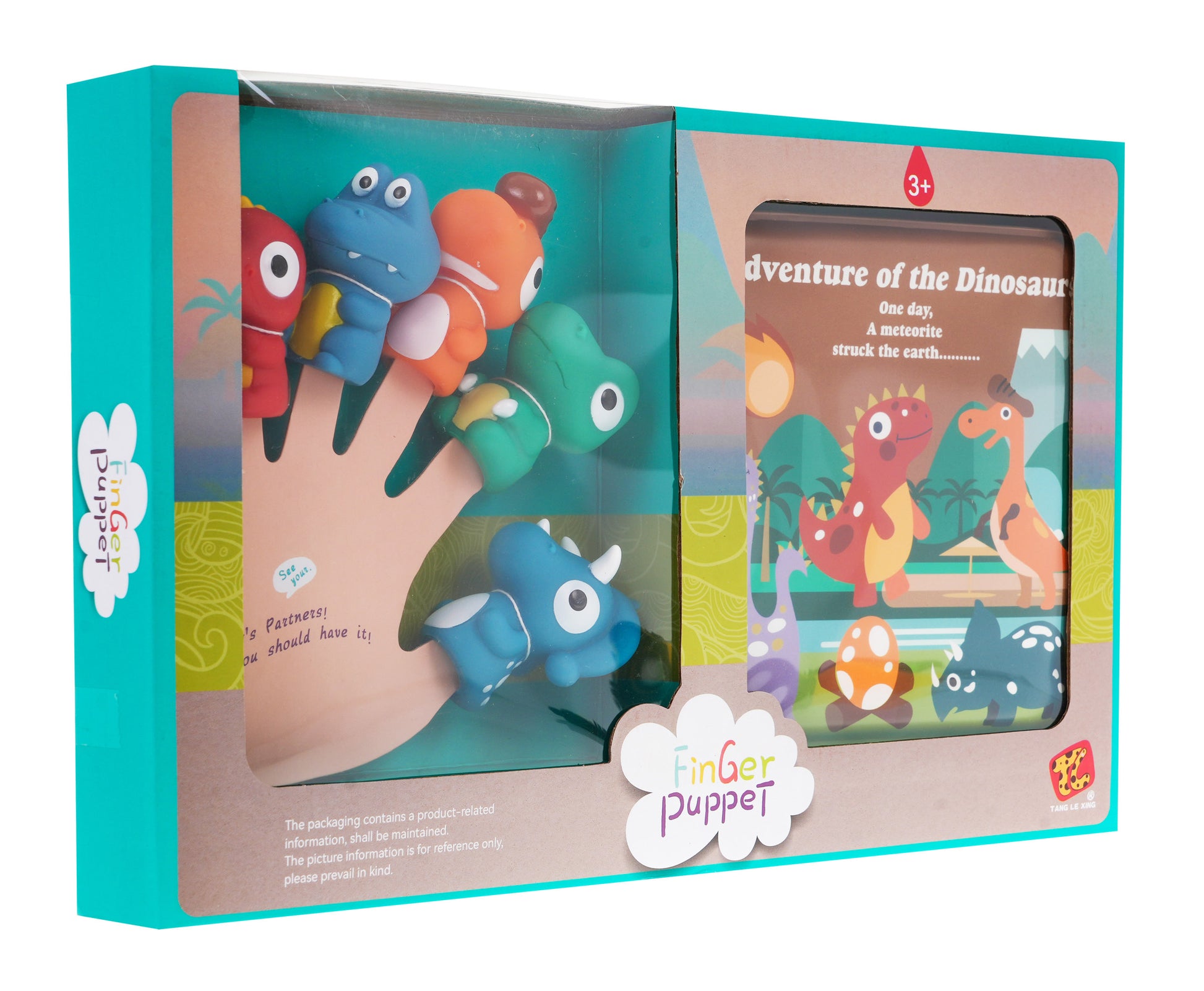 Set gumenih lutaka dinosaura + knjiga