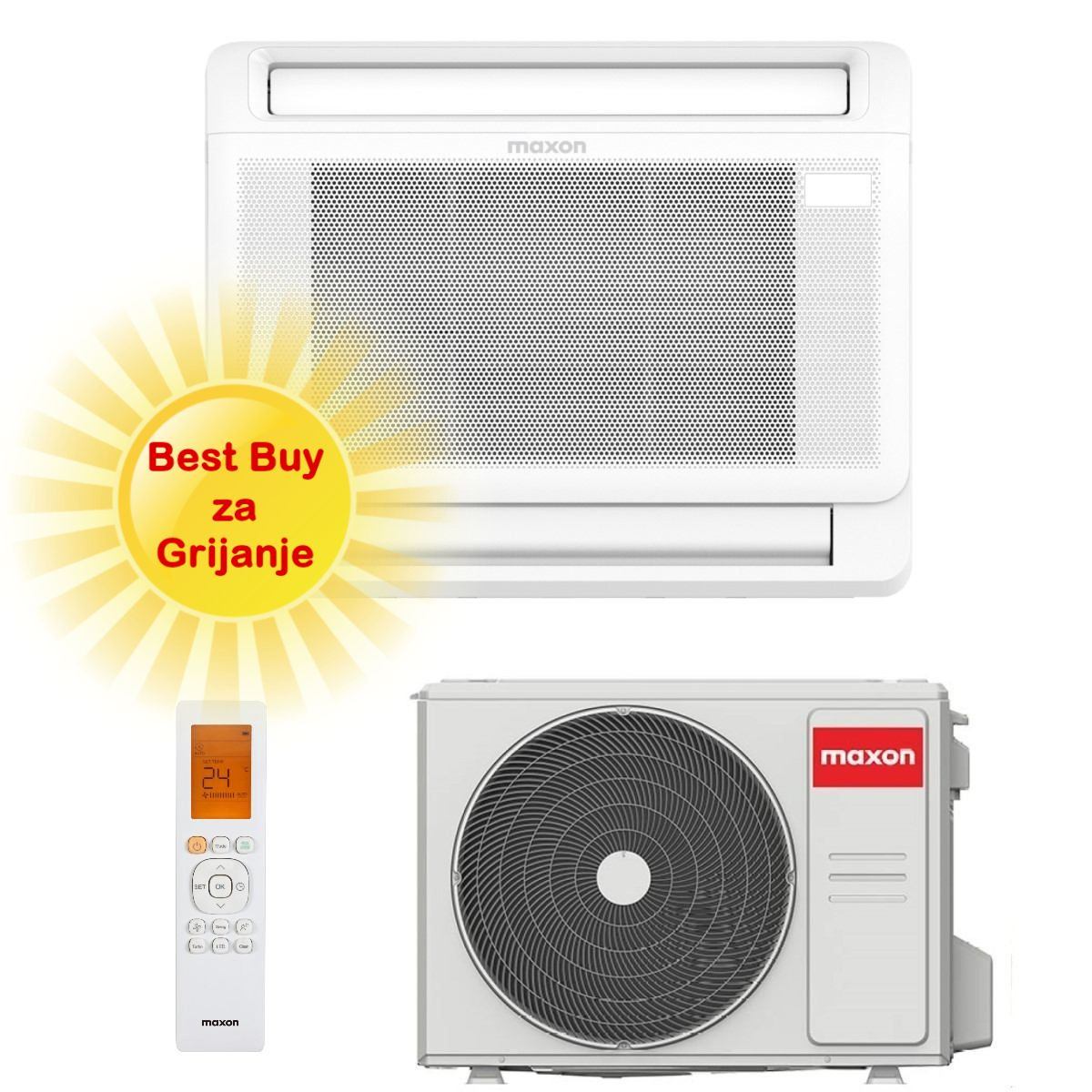 Maxon klima uređaj 3,52kW MXI-12HFL013i/MXO-1U12HCO013i - za prostor do 30m2, A++ energetska klasa