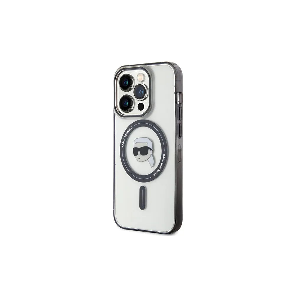 Originalna KARL LAGERFELD Hardcase KLHMP15LHKHNOTK maska za iPhone 15 PRO (Karl Head + MAG / prozirna)