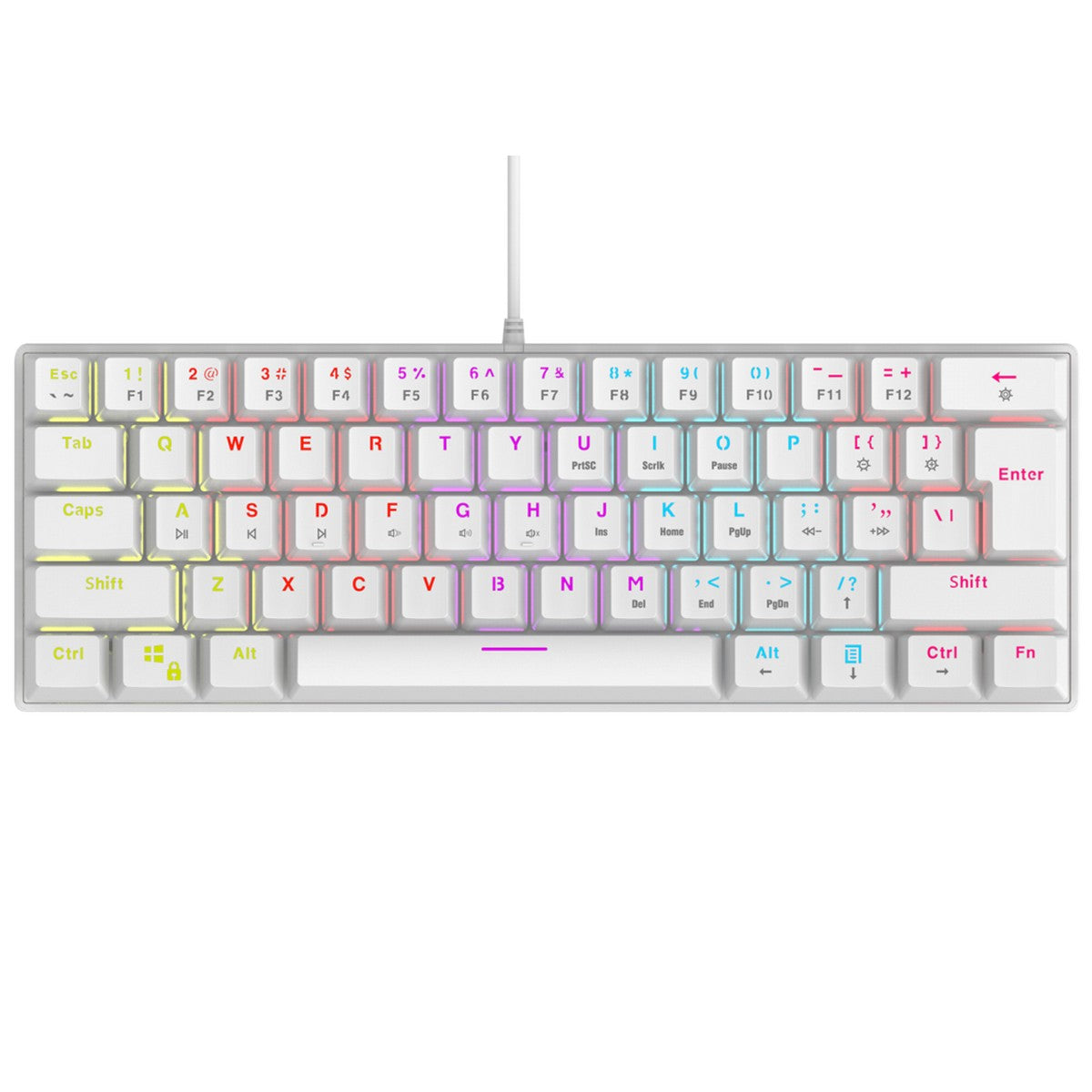Rampage Tipkovnica PLOWER K60 US Layout s podrskom za zglobove, RED Switch - BIJELA / HR SLOVA