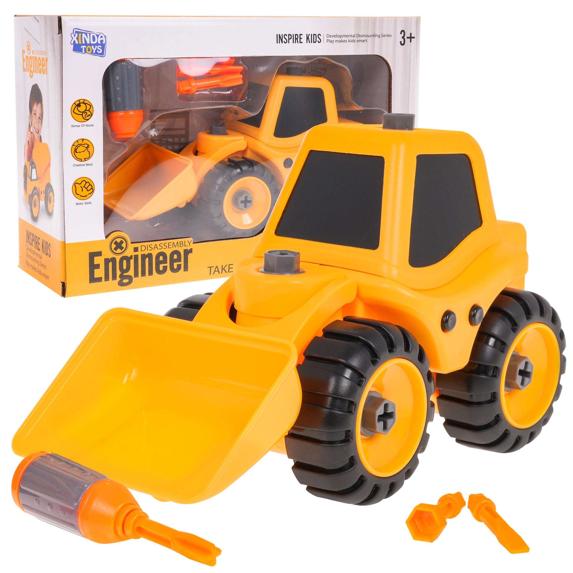 Buldožer za sastavljanje 18 cm - žuti