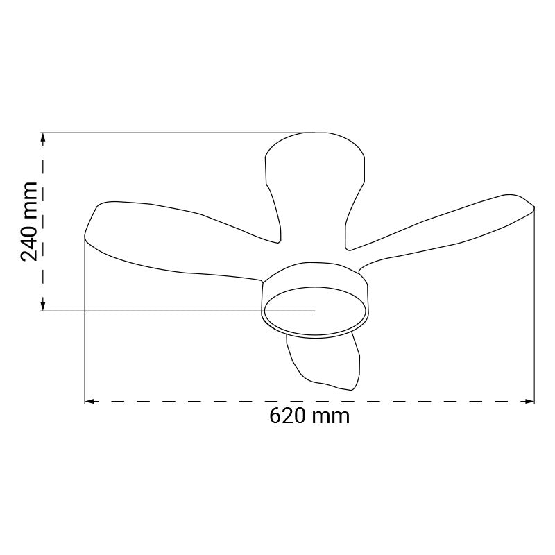 Stropni ventilator sa svjetiljkom Green Tech, 24", 18W, 3CCT, crni