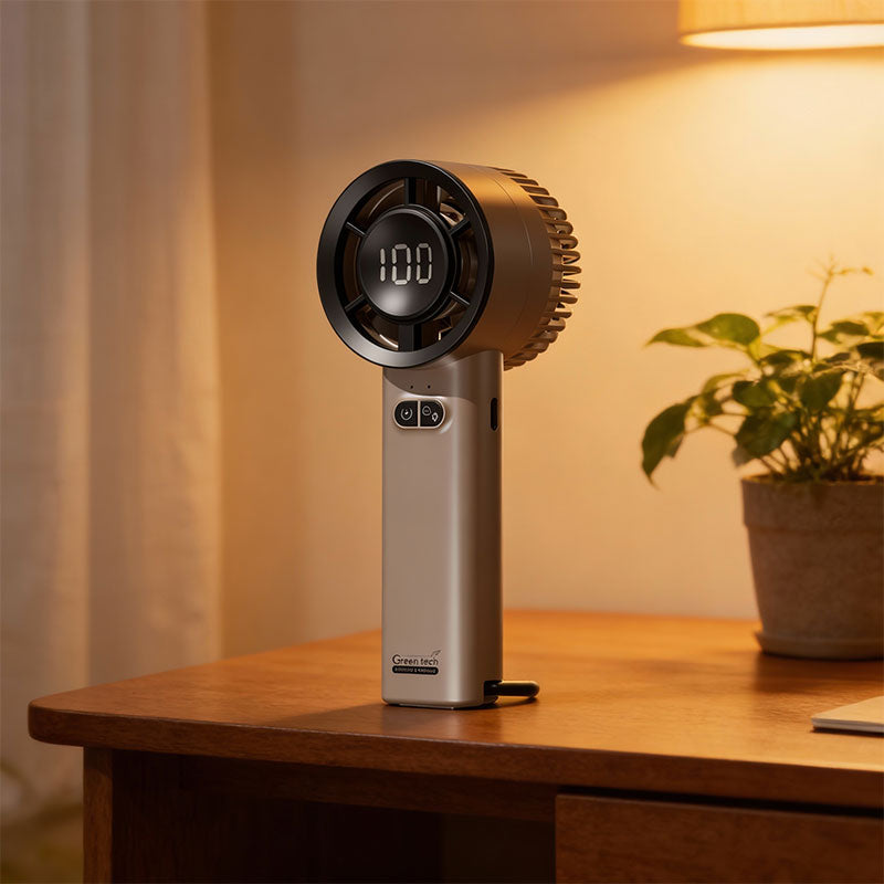 Prijenosni ventilator Green Tech, 3.6W, smeđi, sa USB punjenjem