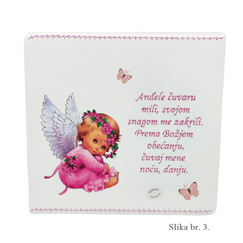 Kézzel készült képek az Őrangyal imájával - lányoknak
