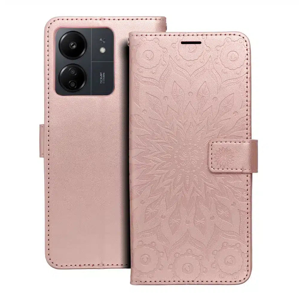 MEZZO Book case preklopna torbica za XIAOMI Redmi 13C / POCO C65 mandala gold pink
