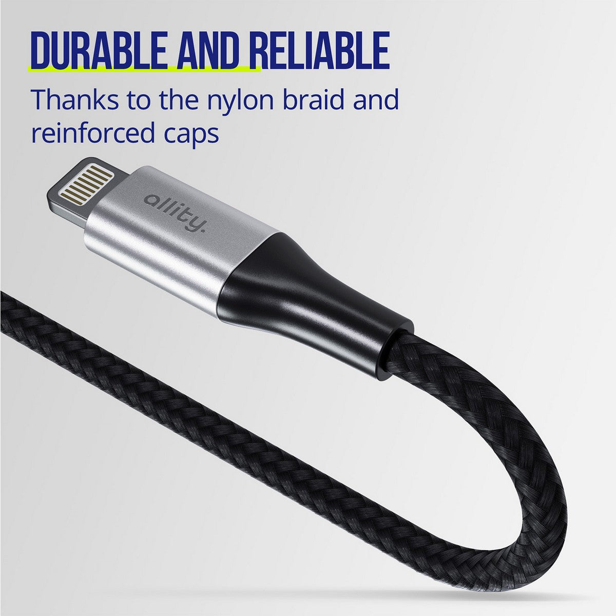 ALLITY kabel AUC-01 USB-C - Lightning 2,0 m 27W CRNI